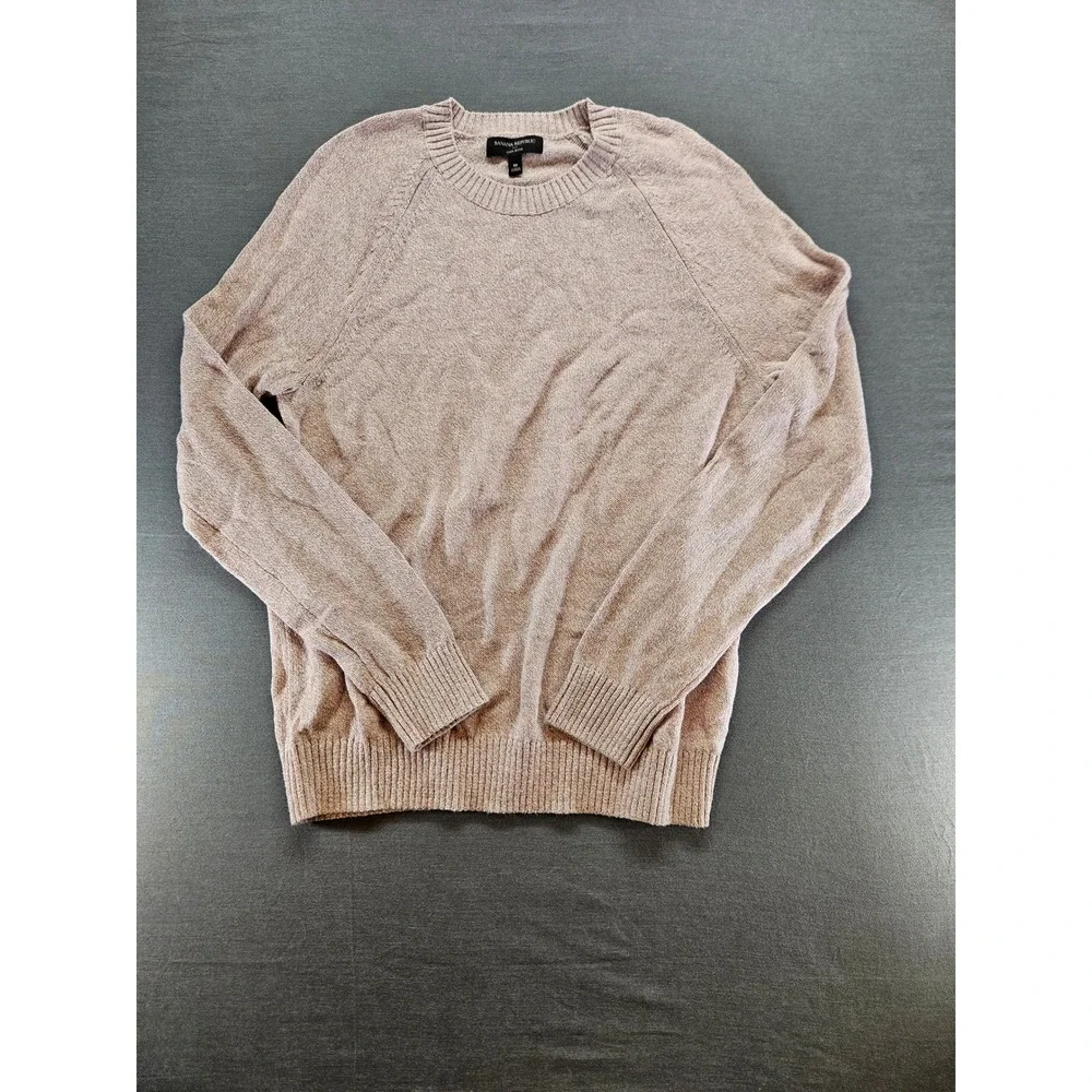 Banana Republic Mens Linen Blend Crewneck Sweater Pink M